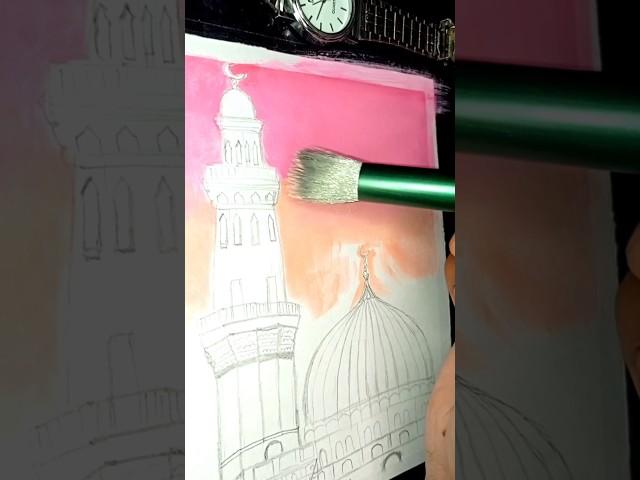 Easy painting madina #shortvideo #shortsfeed #shortviral #madina #painting #easypainting #drawing