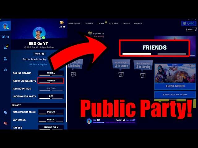 Fortnite - How To Make Your Party Public/Private In Chapter 5 **WORKING**