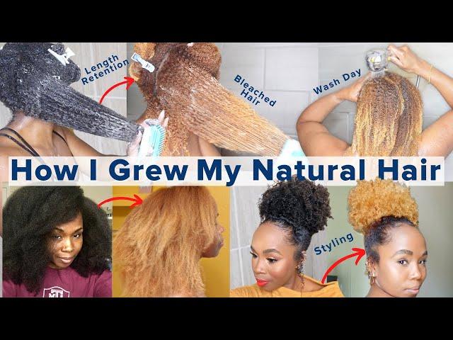 How I GREW My Type 4 Natural Hair HEALTHY & LONG With Bleached Hair | Wash Day + Length Retention