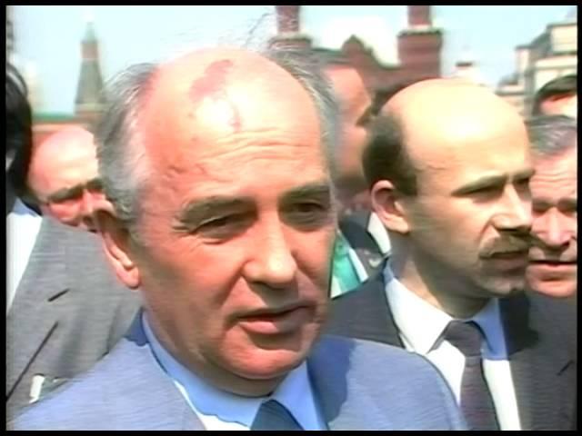 President Reagan Walking in Red Square with Mikhail Gorbachev, Moscow, May 31, 1988