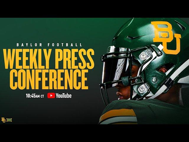 Baylor Football: Weekly Press Conference with Dave Aranda | Game 7 at Texas Tech | October 14, 2024