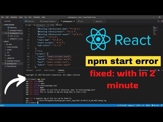How to fix npm Start Error | React Solutions 