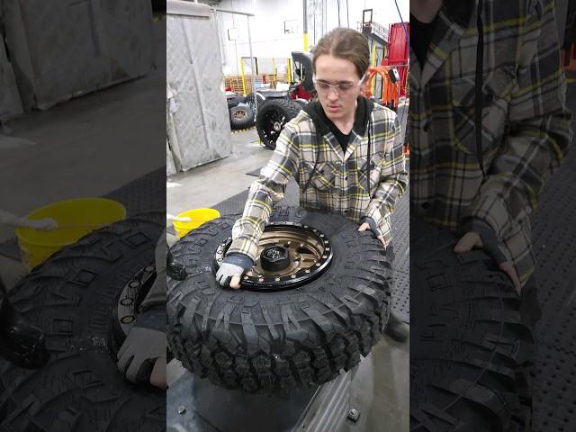 Fuel UTV Wheels and EFX Tires getting mounted for a customer! #atv #utv #shorts #fuelwheels #efxtire