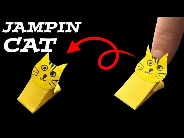 Origami Jumping Cat | How To Make A Paper Cat That Jumps Far