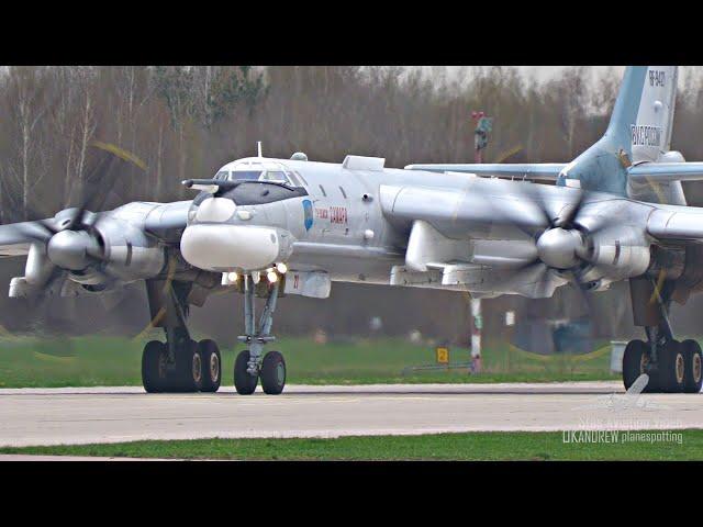 Tu-95MSM Deeply modernized "Bear". With warm tube sound. Takeoff from Zhukovsky.