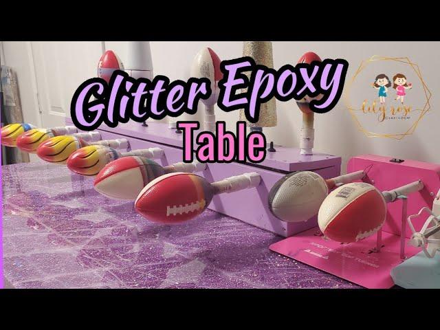 Glitter Epoxy resin table tutorial | Glitter tumbler | LilyRoseCraftroom