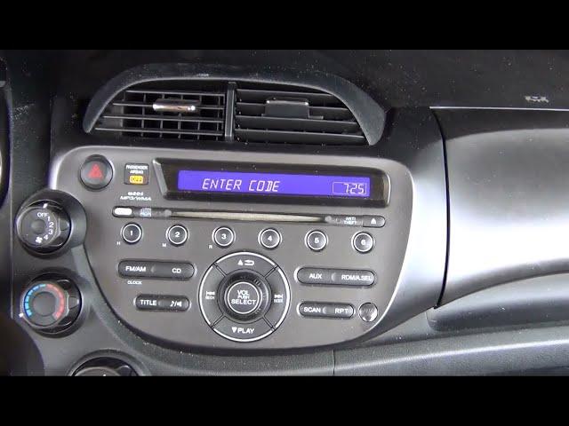 Honda Fit Radio Error Code Reset