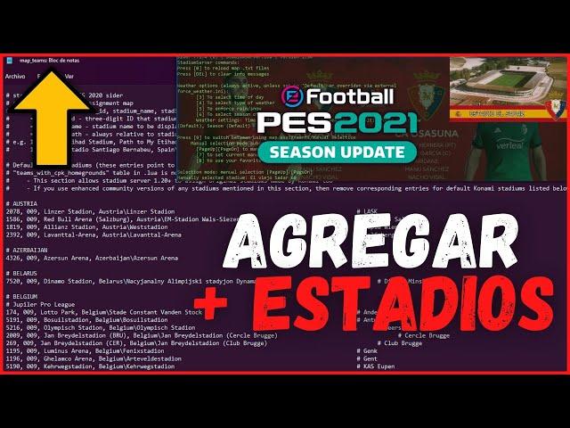  PES 2021 [ TUTORIAL ]  INSERTAR, AGREGAR ESTADIOS AL STADIUM - SERVER 