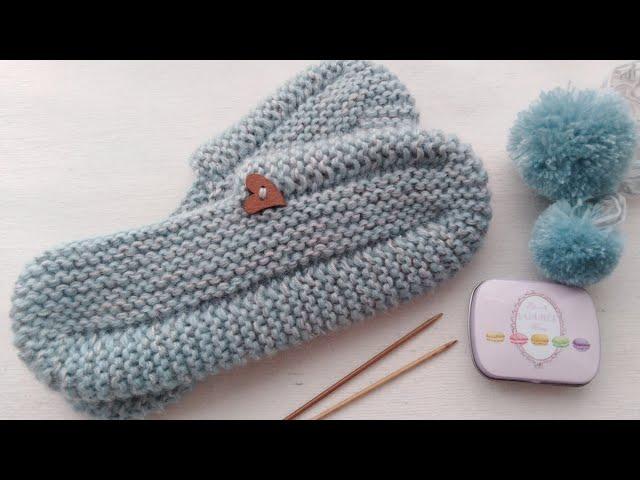 Вязание. Тапочки-следочки, за пару часов. Подробный мк. //Knitting. Master class.