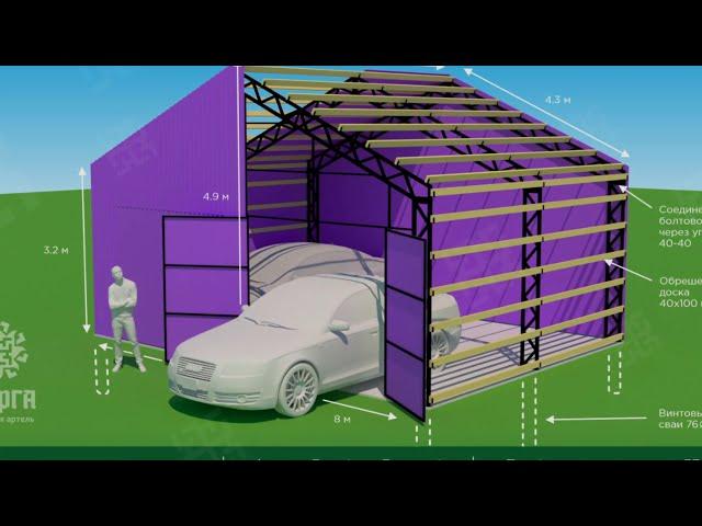 ПОМОЖЕМ ПоСтроить ПРОСТО! Быстровозводимый ангар-Гараж или сКлад.