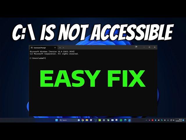 How To Fix C:\ Is Not Accessible. Access Is Denied Error in Windows 11