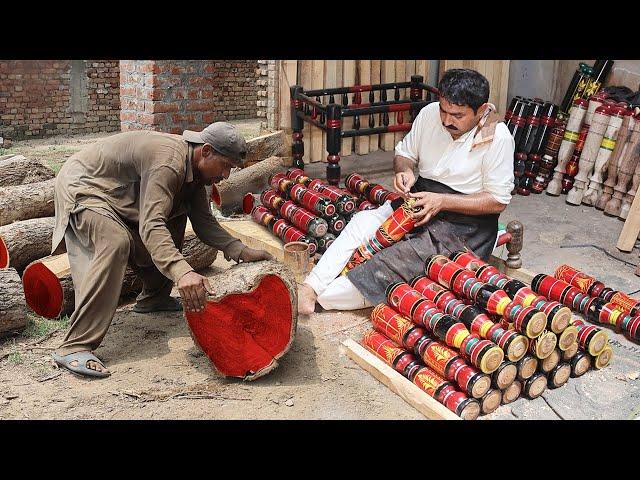 Wooden Furniture Manufacturing Process In Old Factory | Red Wood Turning Skills