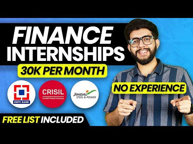 Step by Step Guide on how to Get FINANCE Internships in 1st year! (Free List Included)