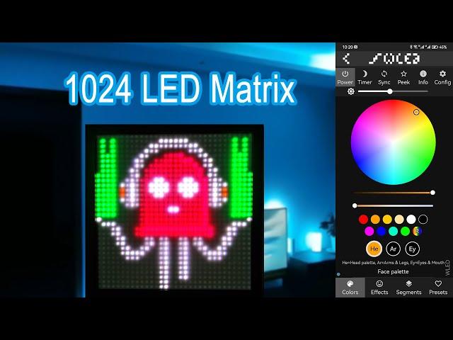 1024 LED Matrix 32x32 DIY Install WLED on an ESP32 Board Control Addressable LEDs No Soldering