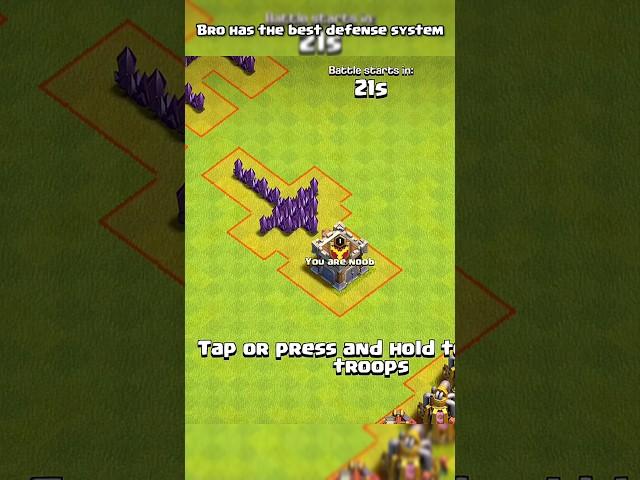 Bro has the best defense system ll Clash of clans ll #shorts #clashofclans #coc