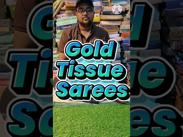 Gold Tissue Sarees with multi colours only at nooka collections #tissuesarees #sareee