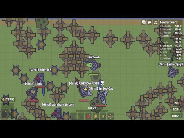 AE86 VS. 9 Hackers - *1vs9 SOLO COMBAT* (MooMoo.io Best Hacks)