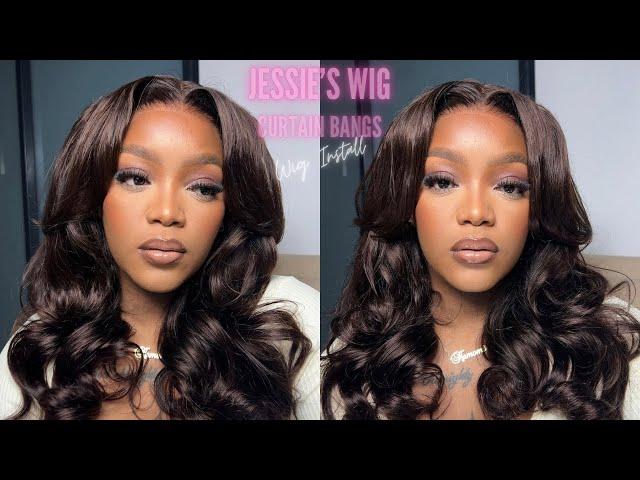 Curtain Bangs Are The In Thing | Wavy Unit Ft Jessie’s Wig