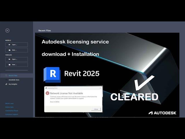 HOW TO INSTALL AUTODESK 2025 LICENSE SERVICE TO CLEAR ERROR COMPLETELY IN REVIT 2025 2024 AND 2023