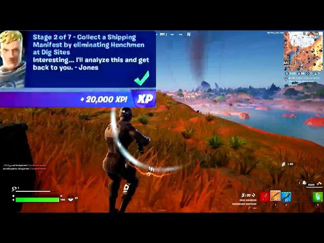 Collect a Shipping Manifest by eliminating Henchmen at Dig Sites Fortnite