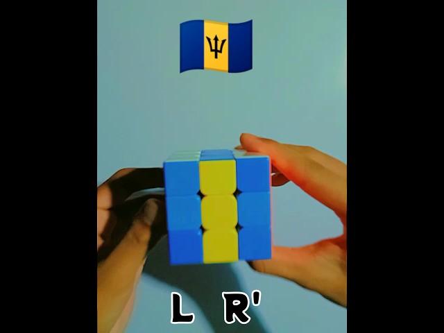 Making Barbados  Flag In 3×3 Rubik Cube #cubber #shortsbeta #rubikscube