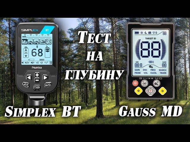 Nokta Simplex BT и Mars Gauss MD тест по глубине в лесу