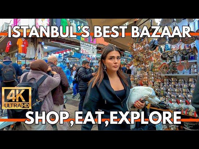 Istanbul Turkey 2024 4K Walking Tour | Eminönü Market, Egyptian Bazaar & Sirkeci Street Food Hub