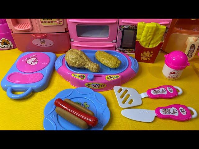 6 MINUTES SATISFYING WITH UNBOXING HELLO KITTY KITCHEN SET TOYS | TOYS ASMR no music