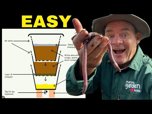 EASY BEGINNER Productive Worm Farm "STEP BY STEP"!