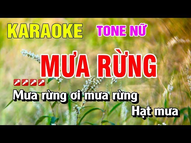 Karaoke Mưa Rừng Tone Nữ Nhạc Sống Dễ Hát | Nguyễn Linh