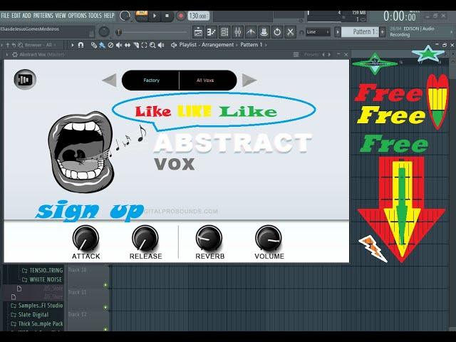 FREE Plugin Vst'i  ABSTRACT VOX   ( VST'i carregado com 61 tomadas vocais únicas e inéditas )