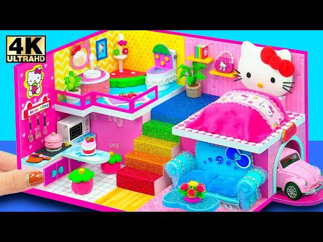 How To Make Hello Kitty House with Cute Bedroom, Strawberry Bathroom for Pet ️ DIY Miniature House