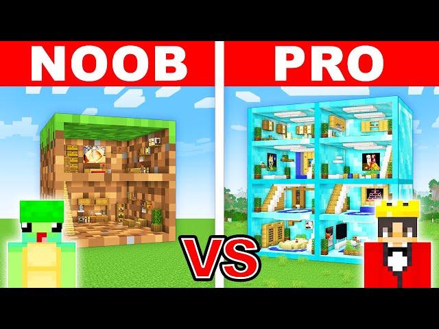 NOOB vs PRO: BLOCK HOUSE Build Challenge in Minecraft