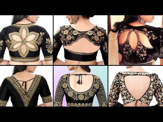 Latest Black colour Blouse Designs 2025 | ⬛Black Blouse Neck Designs | Net Blouse Designs