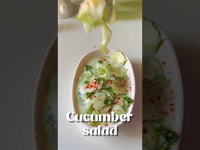 1-Min Chatpata Cucumber Dahi Salad  | Indian Summer Weight Loss Recipe! #Shorts