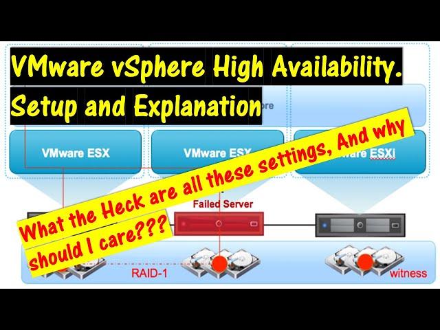 VMware vSphere High Availability..  Setup and Full explanation..