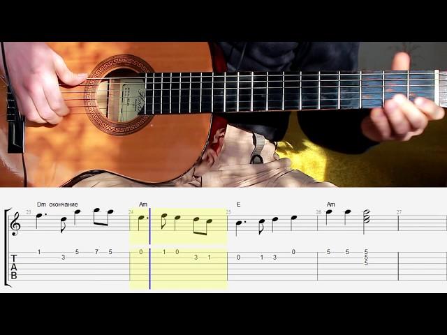 Tetris Theme. Korobushka.Guitar. Tabs.Notes.Chords. Russian folk girl.