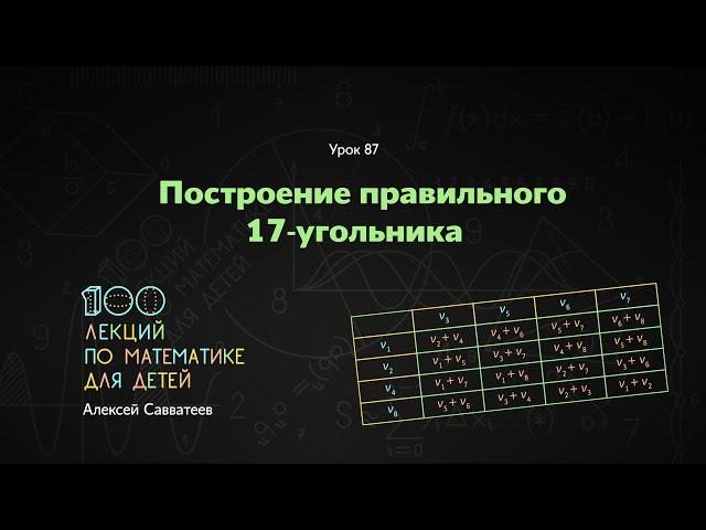 87. Построение правильного 17-угольника