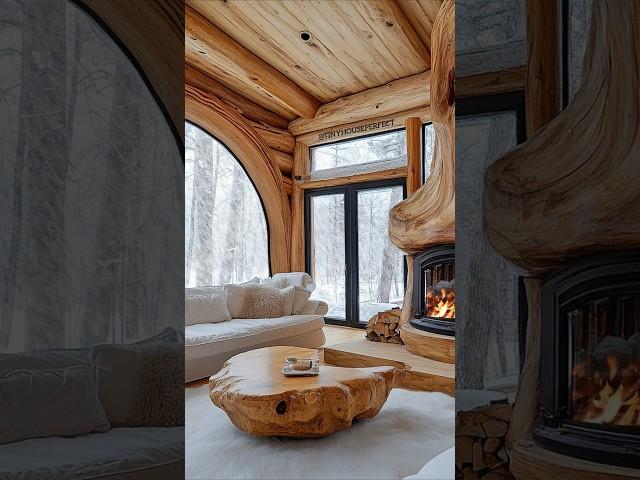 Snow outside, fire inside—this rustic stunner is winter coziness turned all the way up!