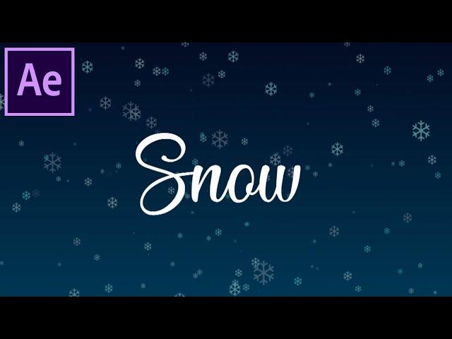 Create Snow Particles in After Effects