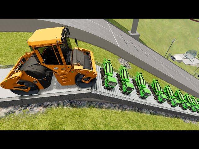 Giant Road Roller vs Everything - BeamNG.Drive #37