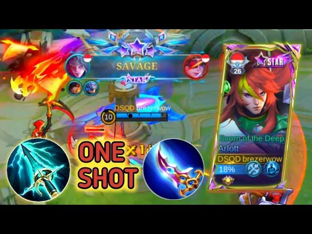 2XSAVAGE ‼️Arlott New One Shot Build - Mobile Legends