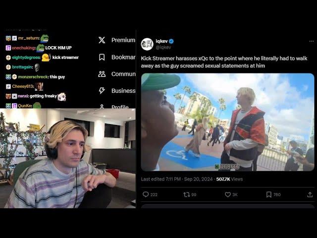 xQc Reacts to Himself Getting Sexual Statements Screamed at Him