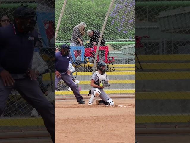 Softball catcher clips - catch Macie #softball #softballlife #shortvideo #softballplayer