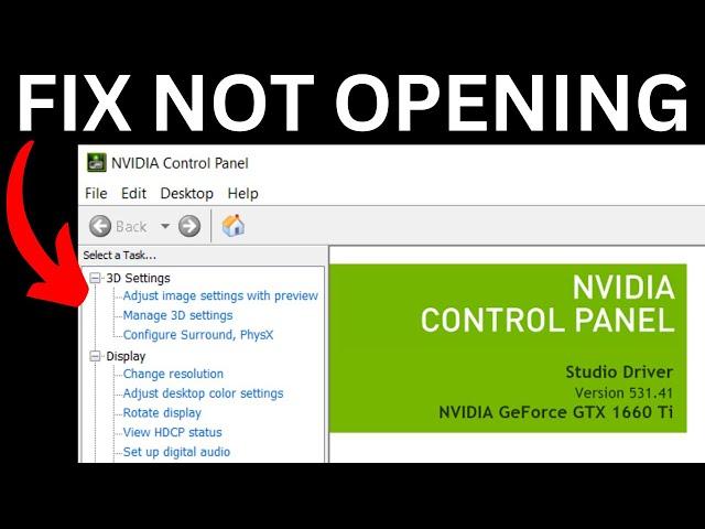 How to Fix NVIDIA Control Panel Not Opening