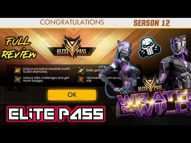 FREEFIRE ELITE PASS SEASON 12 FULL DETAILS & HONEST REVIEW #PRONATION || WRATH OF THE WILD 