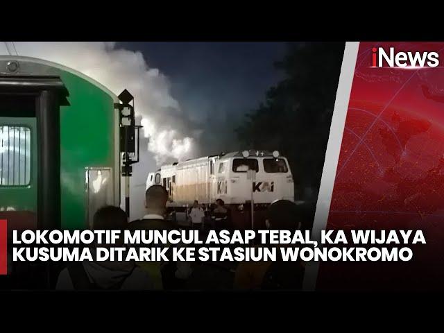 Lokomotif KA Wijaya Kusuma Tujuan Jember-Purwokerto Keluarkan Asap Tebal - iNews Pagi 27/12