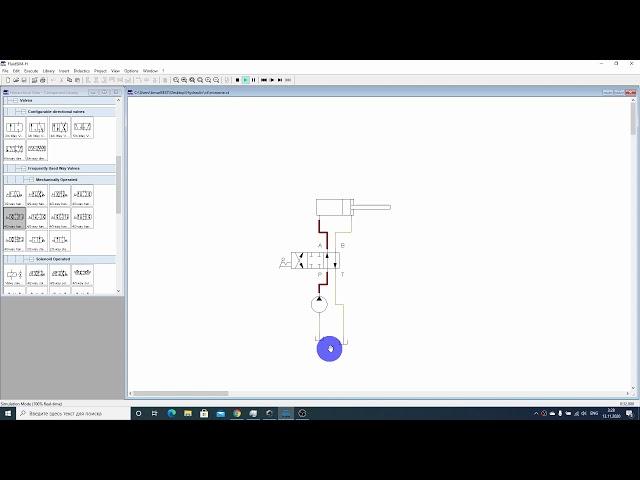 FluidSIM  Урок №1 -Простое построение гидравлической схемы и работа гидродвигателя #FluidSIMHydrolic