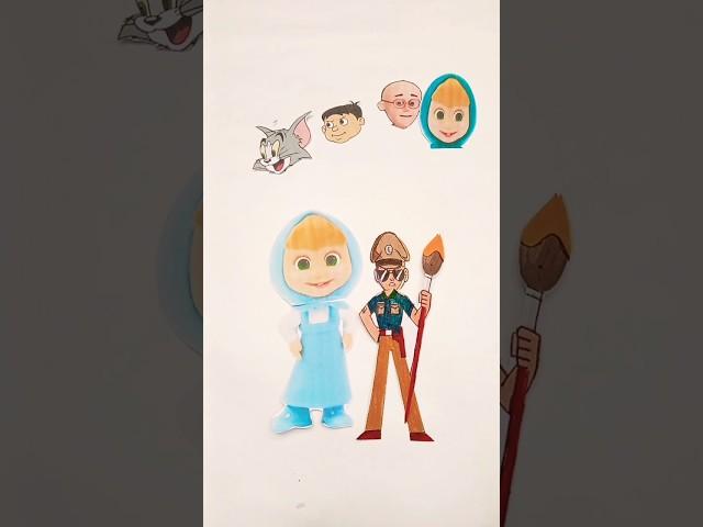 Masha️ little singam face adde #shorts #ytshorts #littlesingham #artandcraft #anime #spiderman
