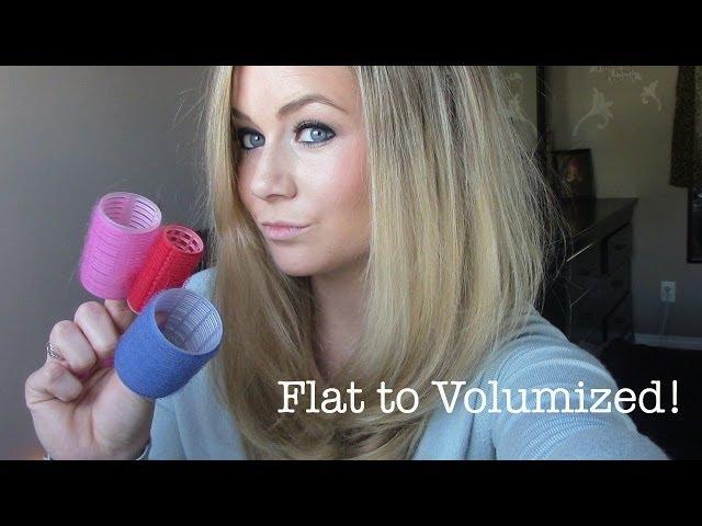 Volumized Hair using Velcro Rollers